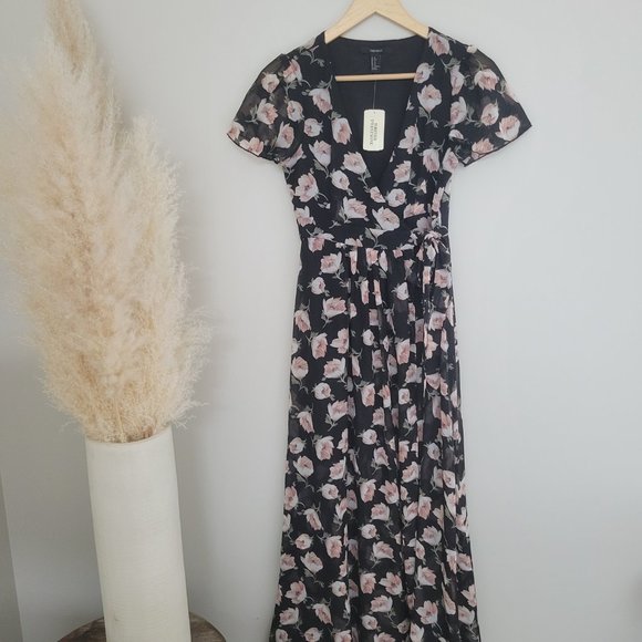NWT Floral chiffon forever21 maxi dress - Picture 4 of 5